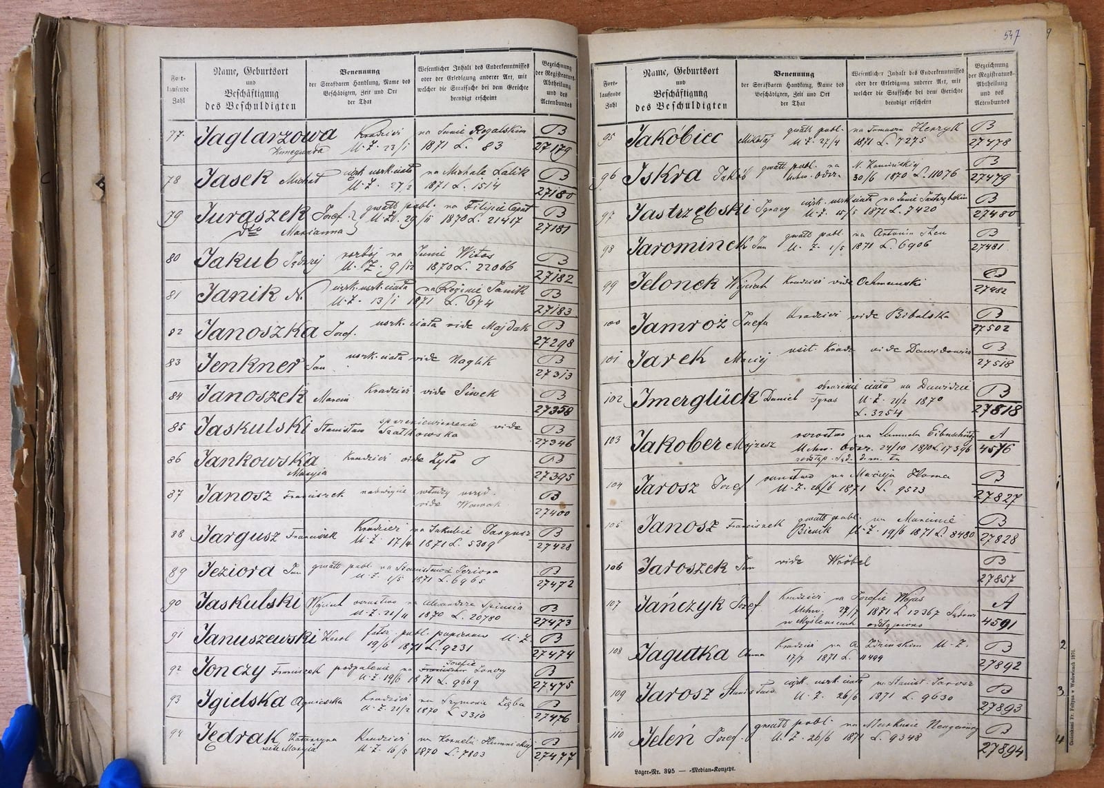 A bound 19th-century court file with handwritten cover, parties’ names, and case number.